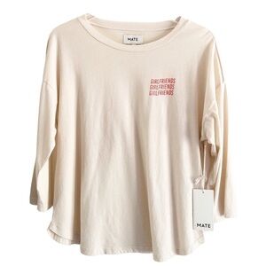 Mate The Label Organic Cotton Girlfriend Graphic T-shirt Size Medium NWT